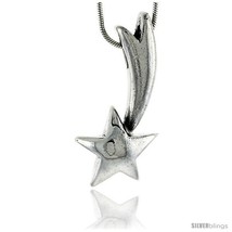 Sterling Silver Shooting Star Pendant, 1 1/4 in (32 mm)  - £35.09 GBP