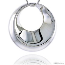 Sterling Silver Round Pendant Flawless Quality, Slide 1 in (25 mm)  - £98.01 GBP