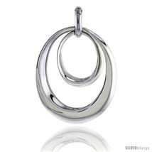 Sterling Silver Double Circle Cut-out Pendant Flawless Quality, 1 1/8 in (28  - £51.03 GBP