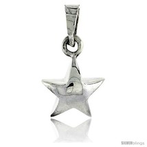 Sterling Silver Polished Star Pendant, 1/2 in (13 mm)  - £23.08 GBP