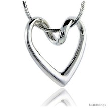Flawless Sterling Silver Floating Heart, 13/16 in X 13/16  - £37.68 GBP