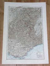 1896 Original Antique Map Of Western Alps / France Alpes Cote D&#39;azur Italy - $25.43