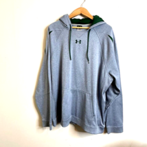 Under Armour Hoodie Men&#39;s Sz XL Gray Blue Green Center Logo Sweatshirt Pocket - £13.19 GBP