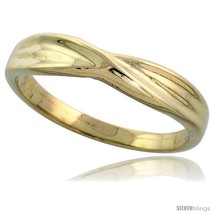 Size 6.5 - 14k Gold Crisscross Ring, 5/32in  (4mm)  - £214.00 GBP