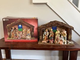 Vintage Y2K JC Penney 11 Piece Holiday Christmas Nativity Creche Glazed ... - $47.50