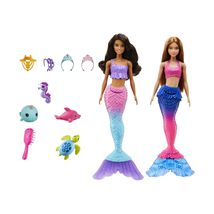 Barbie Mermaid Set With 2 Brunette Dolls (12-In/30.40-Cm), 4 Sea Pet Toys &amp; Acce - £26.74 GBP