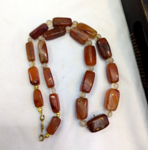 Antique African Carnelian Agate and Himalayan Quartz beads Necklace - $1,398.90 MXN