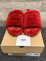 UGG Fluff Yeah Slide Red Slip On Sandal Slippers Womens Size 6 - 1098494K - £26.47 GBP
