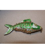 Vintage Cloisonne Enamel Fish Koi Articulated 3&quot; - £14.15 GBP