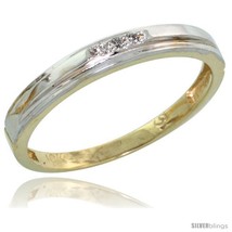 Size 5.5 - 10k Yellow Gold Ladies&#39; Diamond Wedding Band, 1/8 in wide -Style  - £129.73 GBP