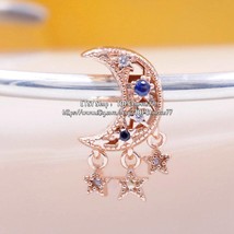 2022 Winter Release 14K Rose Gold-Plated Moments Star &amp; Crescent Moon Charm  - £13.39 GBP