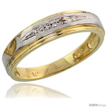 Size 6 - 10k Yellow Gold Ladies&#39; Diamond Wedding Band, 3/16 in wide -Style  - £172.79 GBP