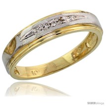 Size 8.5 - 10k Yellow Gold Ladies&#39; Diamond Wedding Band, 3/16 in wide -Style  - £172.76 GBP