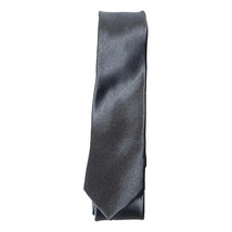 Original Penguin Charcoal Gray Solid Silk Satin Woven Skinny Tie - £15.97 GBP