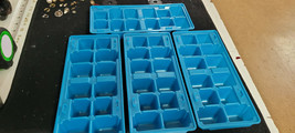 4 Pieces Jewelry Organizer 12 Divider Blue Plastic Useable Nice - £11.72 GBP