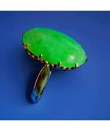 Earth mined Imperial Green Jadeite Jade Semi translusent Deco Engagement... - $22,700.25
