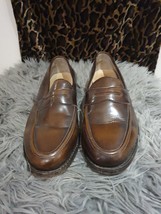 Mens size 9.5 Samuel Windsor Brown Leather Loafers - £43.16 GBP