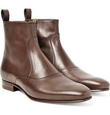 New Men's Latest Unique Style Brogues French Leather Boots, Bottes en cuir  2019