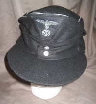 German SS Panzer officers Reproduction M43 Cap Trapezoid embroidered Ins... - £58.99 GBP