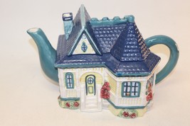 Vintage 1998 Cracker Barrel Victorian House Collection Ceramic Teapot 6.5&quot; x 10&quot; - £11.67 GBP