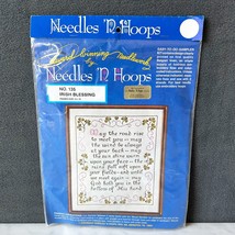 Irish Blessing Linen Embroidery Sampler Kit Needles &#39;N Hoops 15&quot; x 18&quot;-S... - $14.20