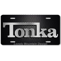 Tonka Inspired Art Gray on Mesh FLAT Aluminum Novelty Auto License Tag P... - £14.14 GBP