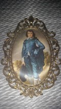 Vintage Blue Boy Metal Pictorial Wall Picture Hanging Picture Made in Italy - $28.00
