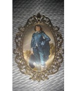 Vintage Blue Boy Metal Pictorial Wall Picture Hanging Picture Made in Italy - £22.18 GBP