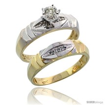 Low gold ladies  2 piece diamond engagement wedding ring set 316 in wide style ljy121e2 thumb200