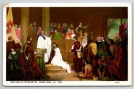 Baptism Of Pocahontas Jamestown VA 1613 Postcard C38 - £4.74 GBP