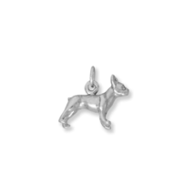 Sterling Silver 3D Boston Terrier Dog Charm for Charm Bracelet or Necklace - £20.73 GBP