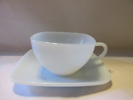 Vintage Charm Azur-ite Cup &amp; Saucer - Anchor Hocking Glass Company, 1950... - £10.26 GBP