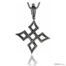 Sterling Silver Quaternary Celtic Knot Cross Pendant, 1 1/2 in  - £56.59 GBP