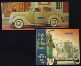 1936 Ford V-8 'style In The Modern Manner' Vintage Original Color Sales Brochure - £37.12 GBP