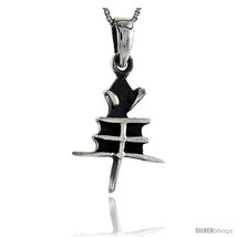 Sterling Silver Chinese Character for the Year of the GOAT Horoscope Cha... - $50.45