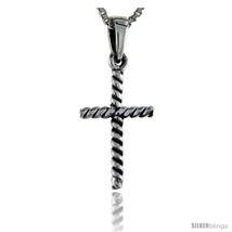 Sterling Silver Rope Cross Pendant, 1 1/16 in  - £25.18 GBP