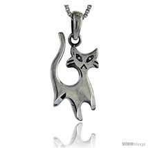 Sterling Silver Cat Pendant, 1 1/8 in tall -Style  - $36.46