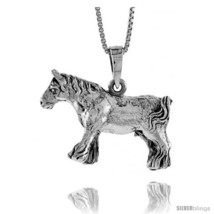 Sterling Silver Solid 3-Dimensional Horse Pendant with great Quality and  - $148.73