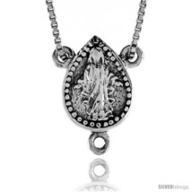 Sterling Silver Virgin Mary Rosary Center, 1/2 in -Style  - £29.96 GBP