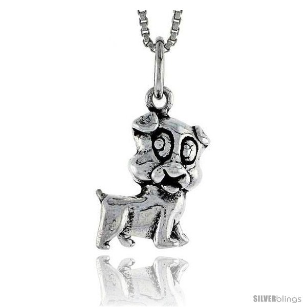 Primary image for Sterling Silver Dog Pendant, 1/2 in tall -Style 