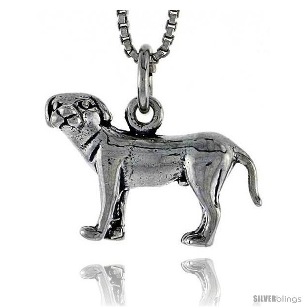 Sterling Silver Anatolian Shepherd Dog Pendant, 3/4 in  - £43.13 GBP