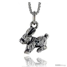 Sterling silver rabbit pendant 12 in wide style pa1488 thumb200