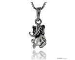 Sterling silver sitting elephant pendant 1 in tall thumb155 crop