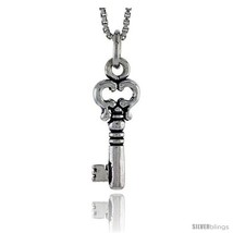 Sterling silver key pendant 34 in tall thumb200