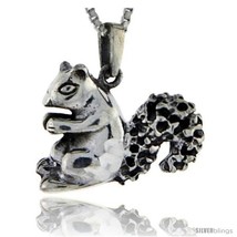 Sterling Silver Squirrel Pendant, 7/8 in  - £37.63 GBP