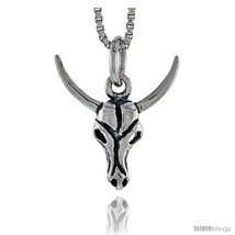 Sterling Silver Cow Skull Pendant, 5/8 in  - $31.36