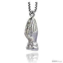 Sterling Silver Praying Hands Pendant, 5/8 in  - £39.88 GBP