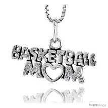 Sterling Silver Basketball Mom Talking Pendant, 3/8 in  - £31.94 GBP