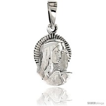 Sterling Silver Blessed Virgin Mary Pendant, 3/4 in  - £34.15 GBP