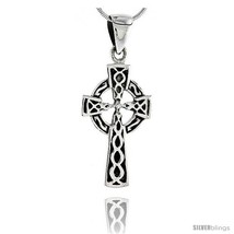 Sterling Silver Celtic Cross Pendant, 1 1/4  - £47.91 GBP